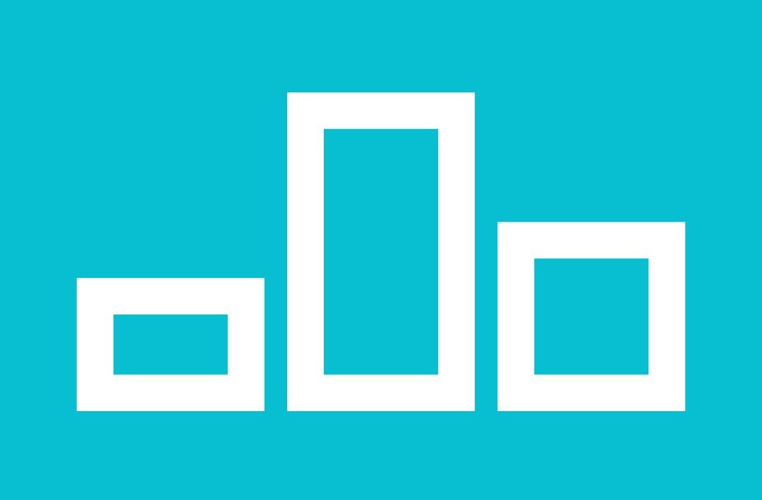 A white outline icon of three bars on a teal background with the word Tabia.